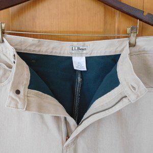 Men's L.L. Bean tan fleece lined jeans 38x34